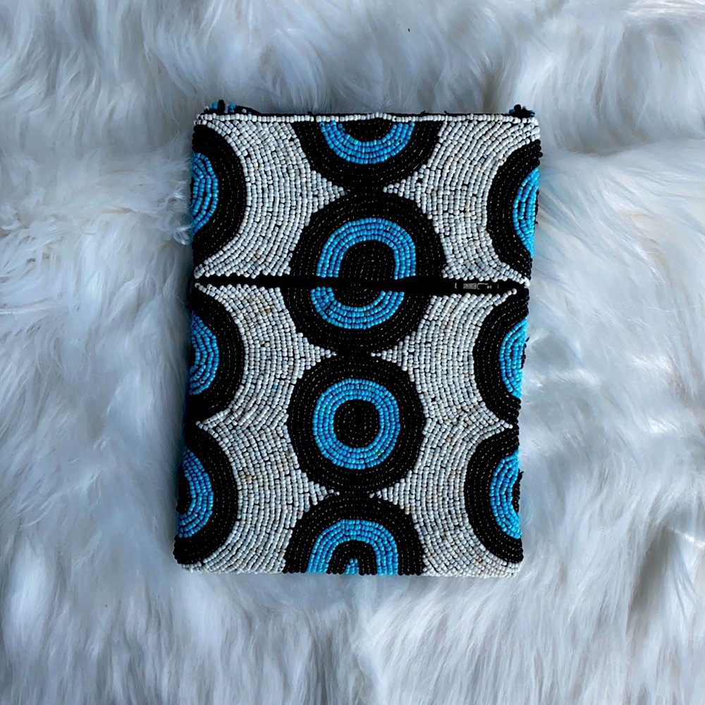 Cute cross body purse designed with beads - handmade